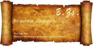 Brachna Zsanett névjegykártya